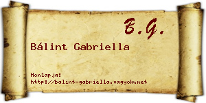 Bálint Gabriella névjegykártya